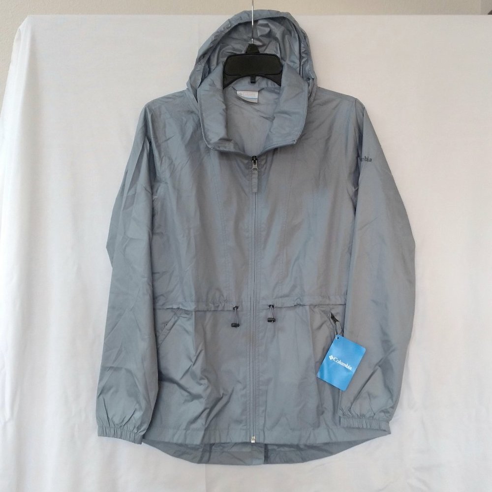 🆕 Columbia Women's Spring Fresh Windbreaker Jacket, Small - Cirrus Grey, Auth.
